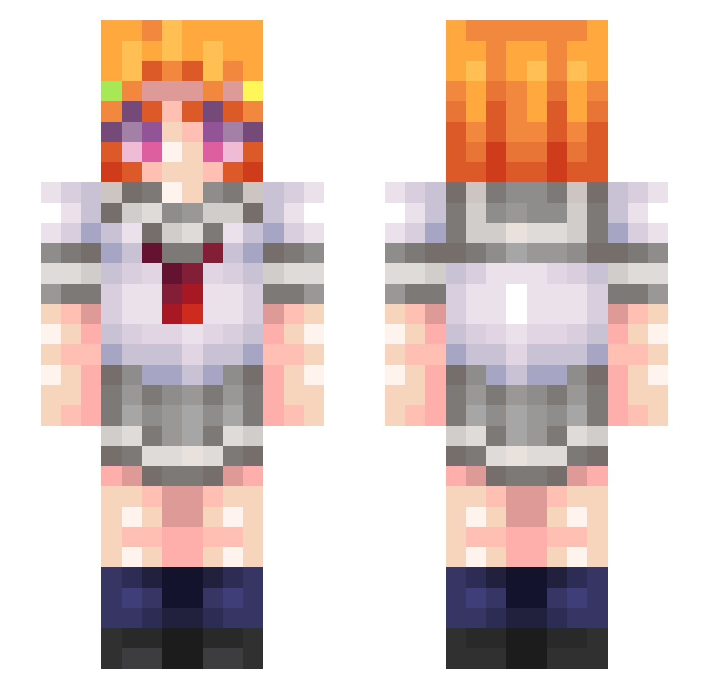 Mikan10_ Minecraft skin, front and back view