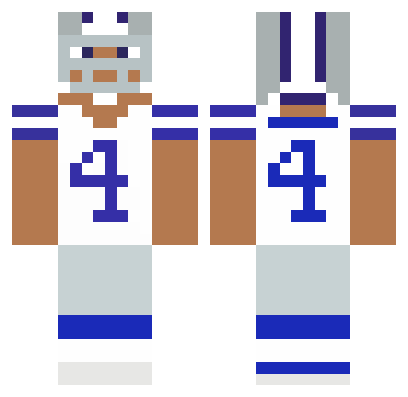 PorscheParkk Minecraft skin, front and back view