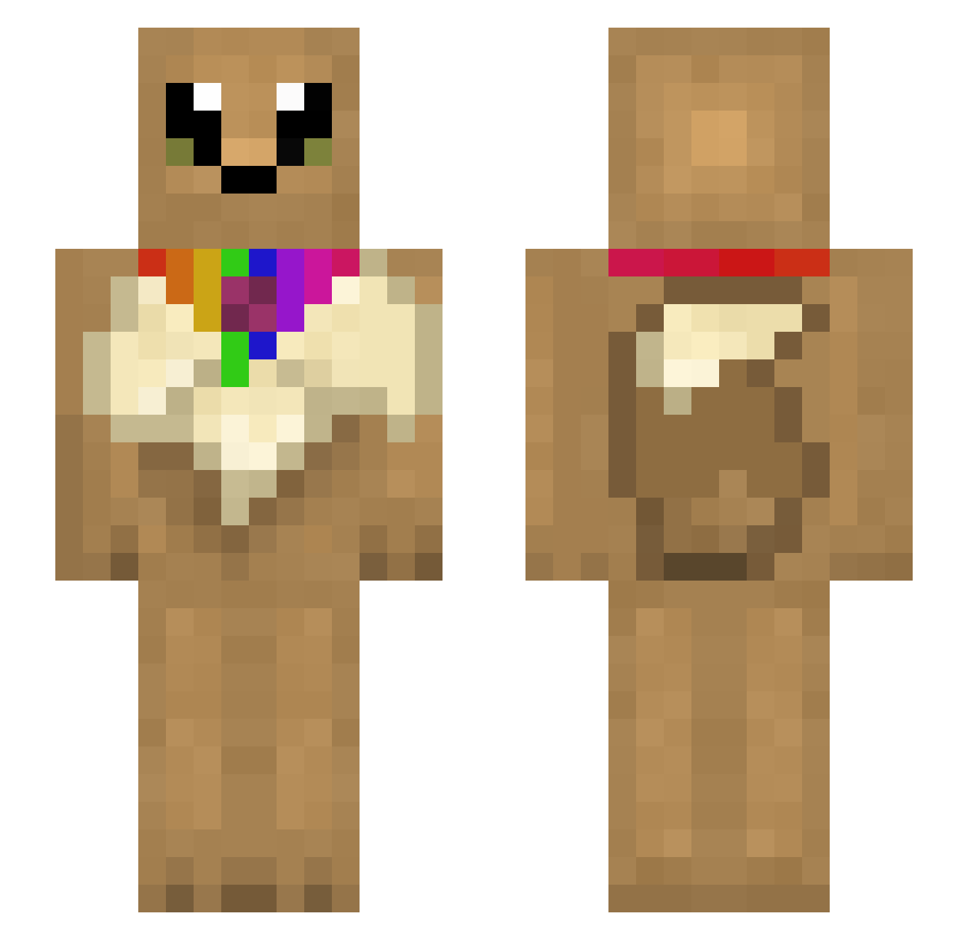 Banger Minecraft skin, front and back view
