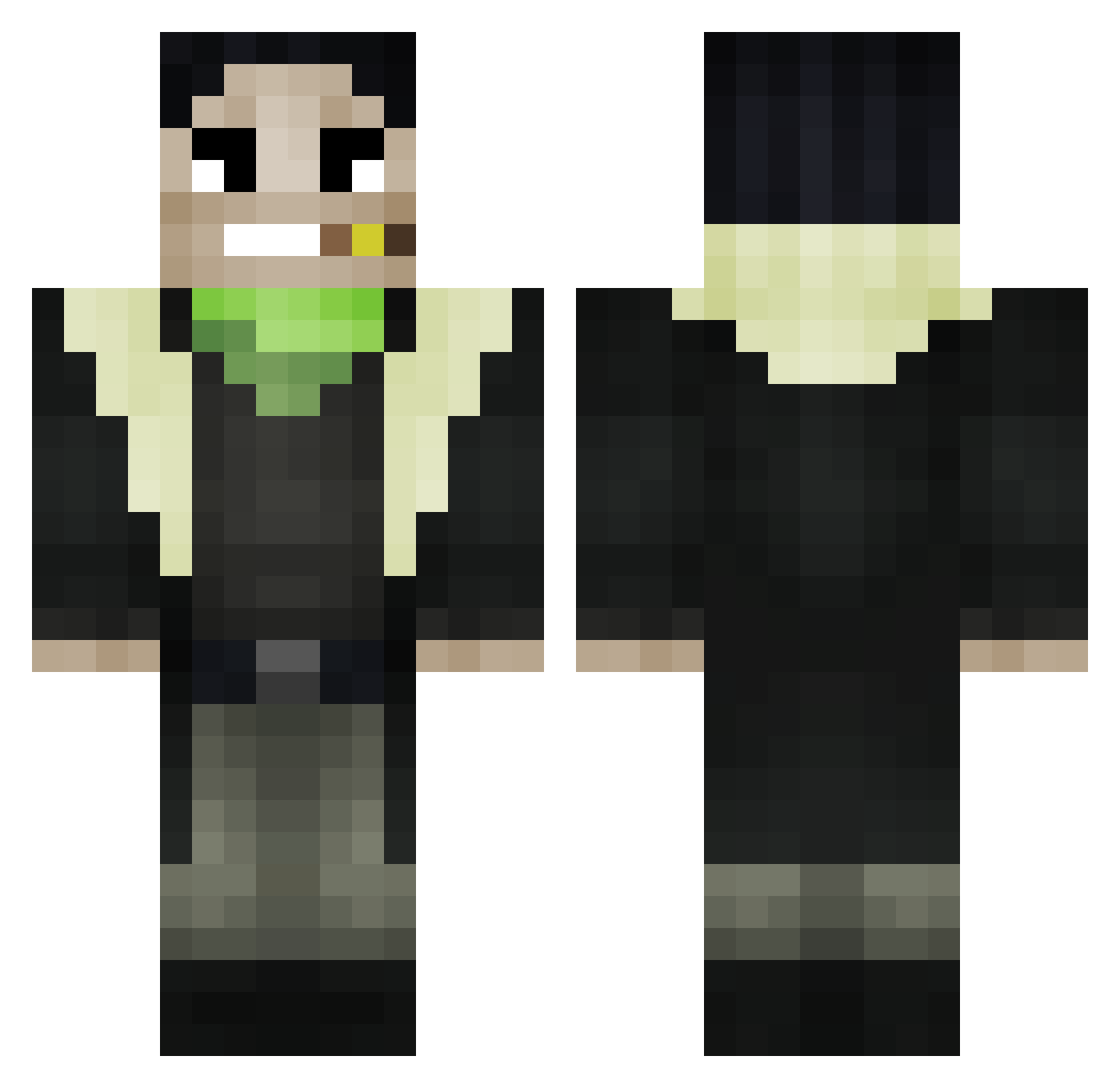 Nincrex Minecraft skin, front and back view