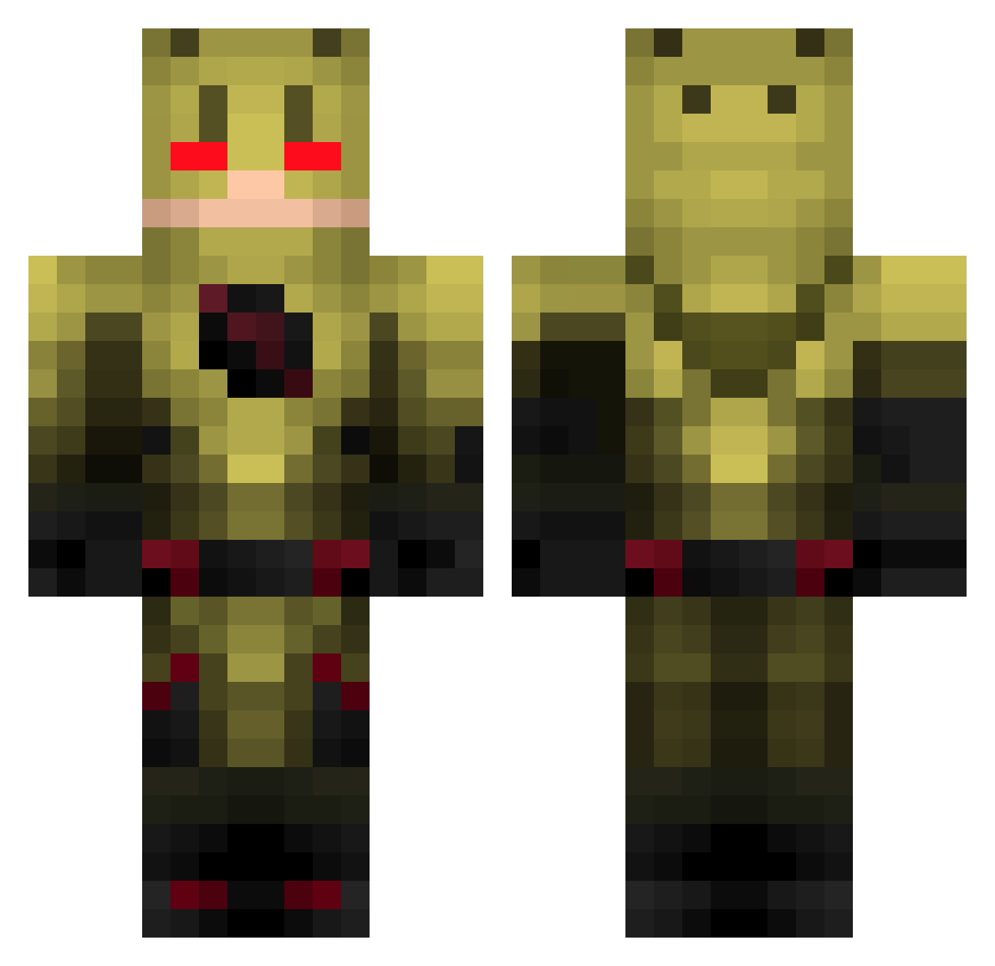 Silent_AssasinR Minecraft skin, front and back view