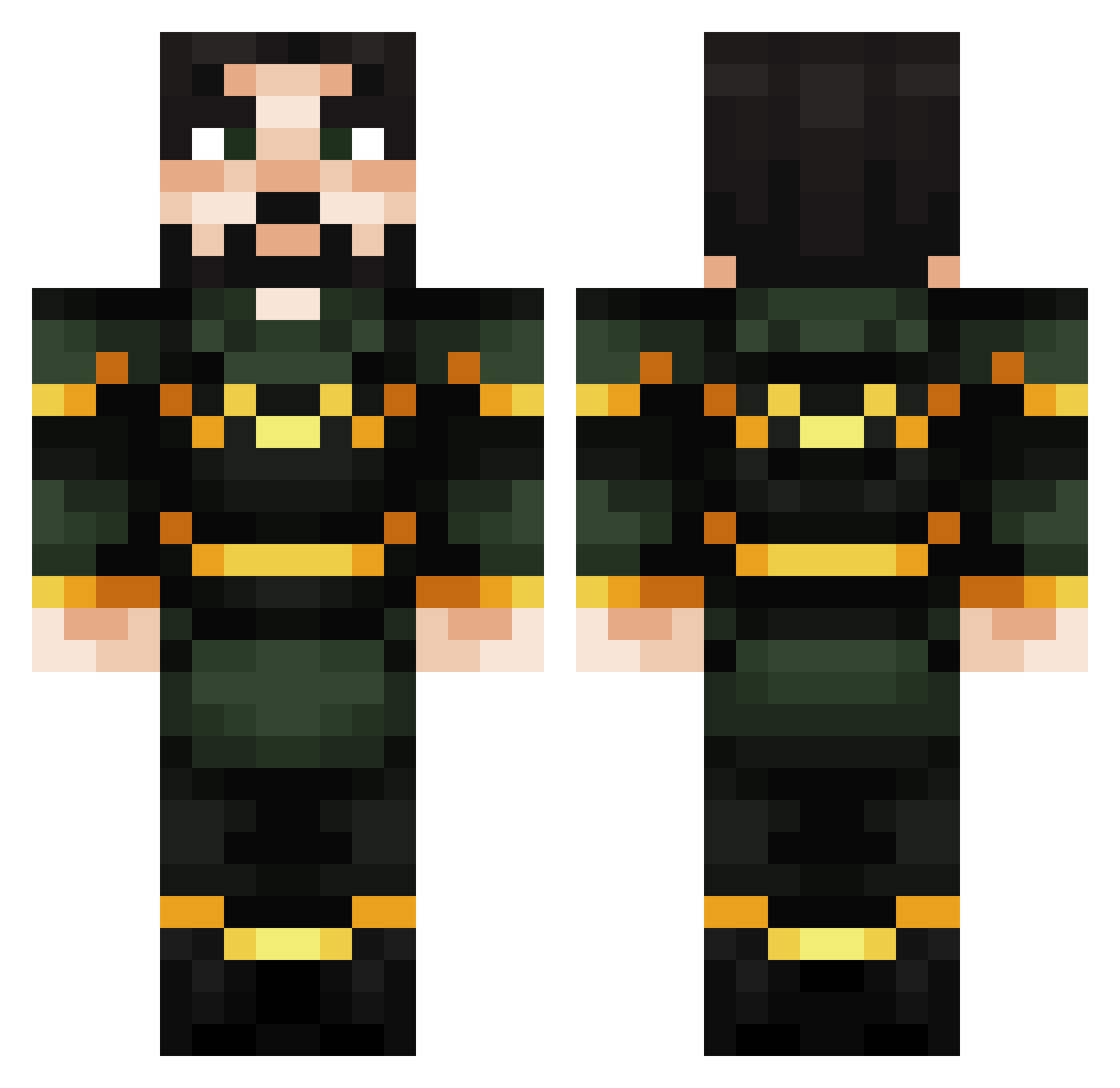 PlGLlNbrute Minecraft skin, front and back view