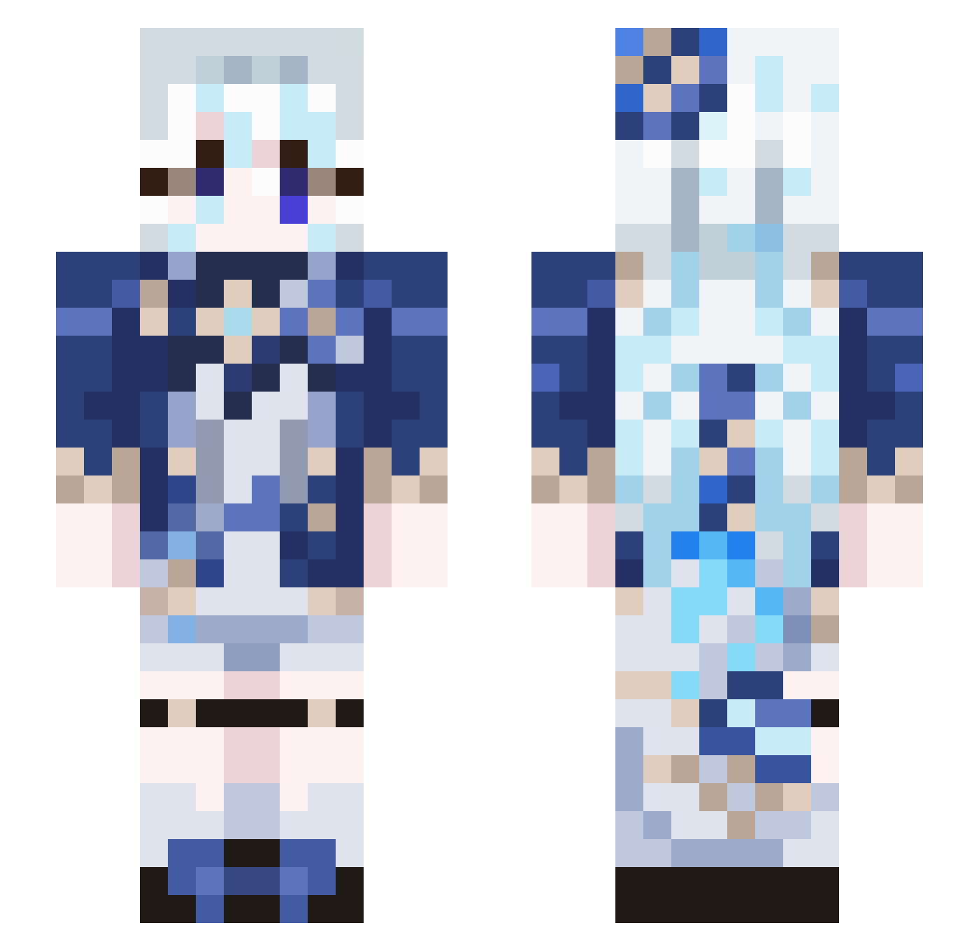 Lumine242 Minecraft skin, front and back view