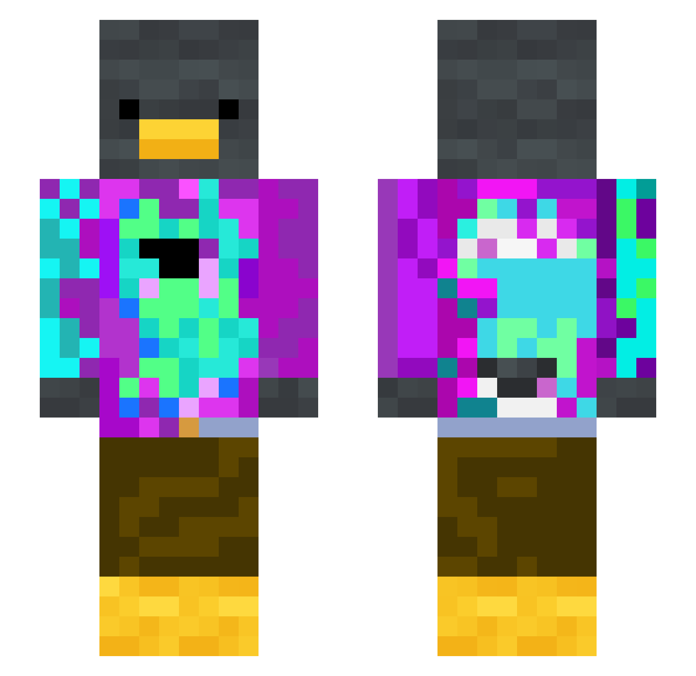 BlazeCanPlay Minecraft skin, front and back view