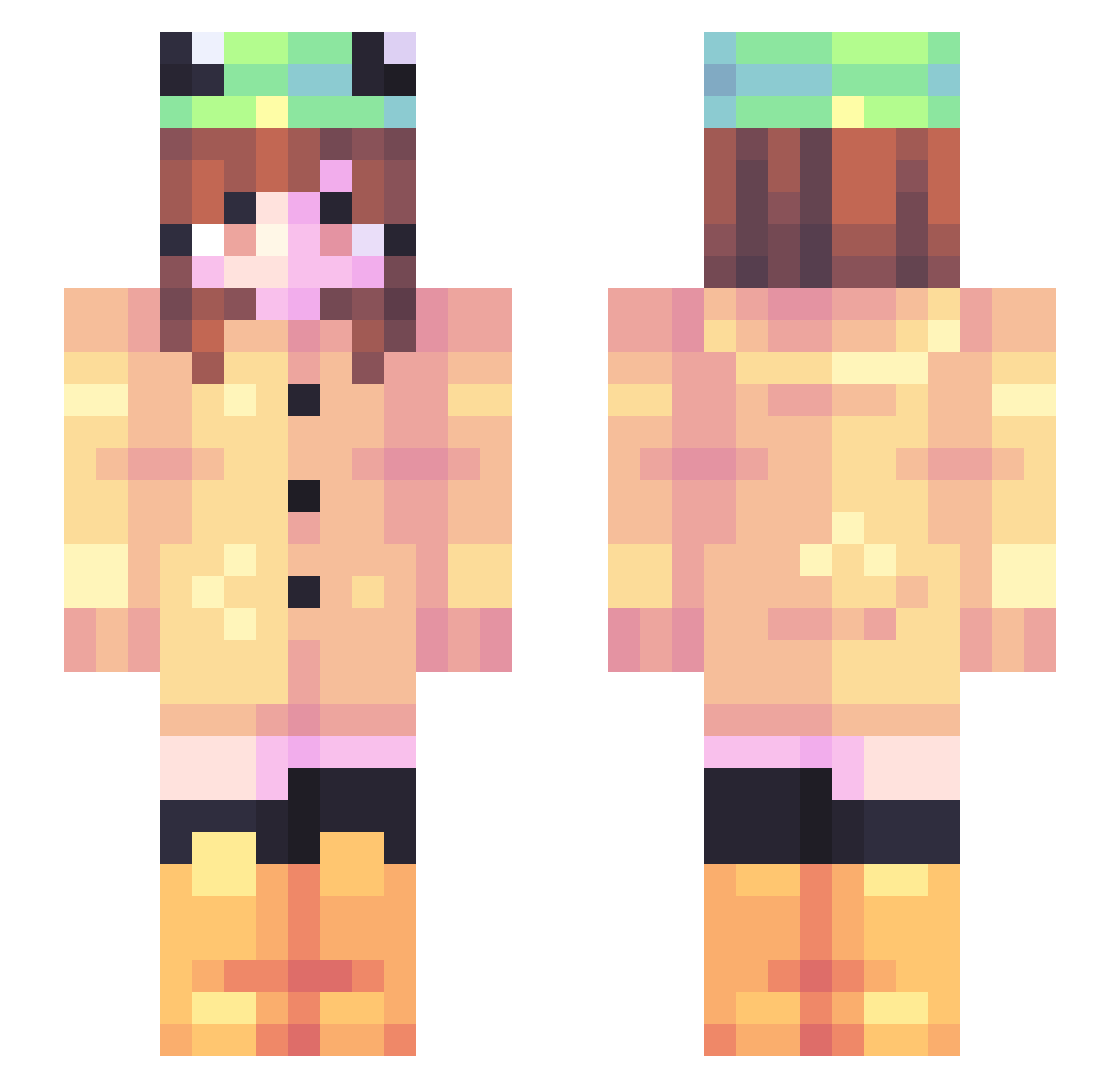 Saponins Minecraft skin, front and back view