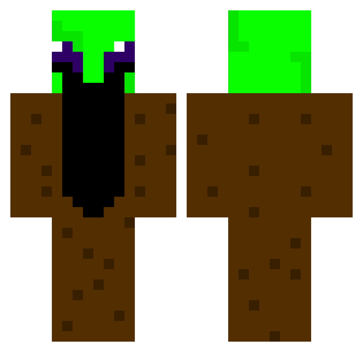Bozingo Minecraft skin, front and back view