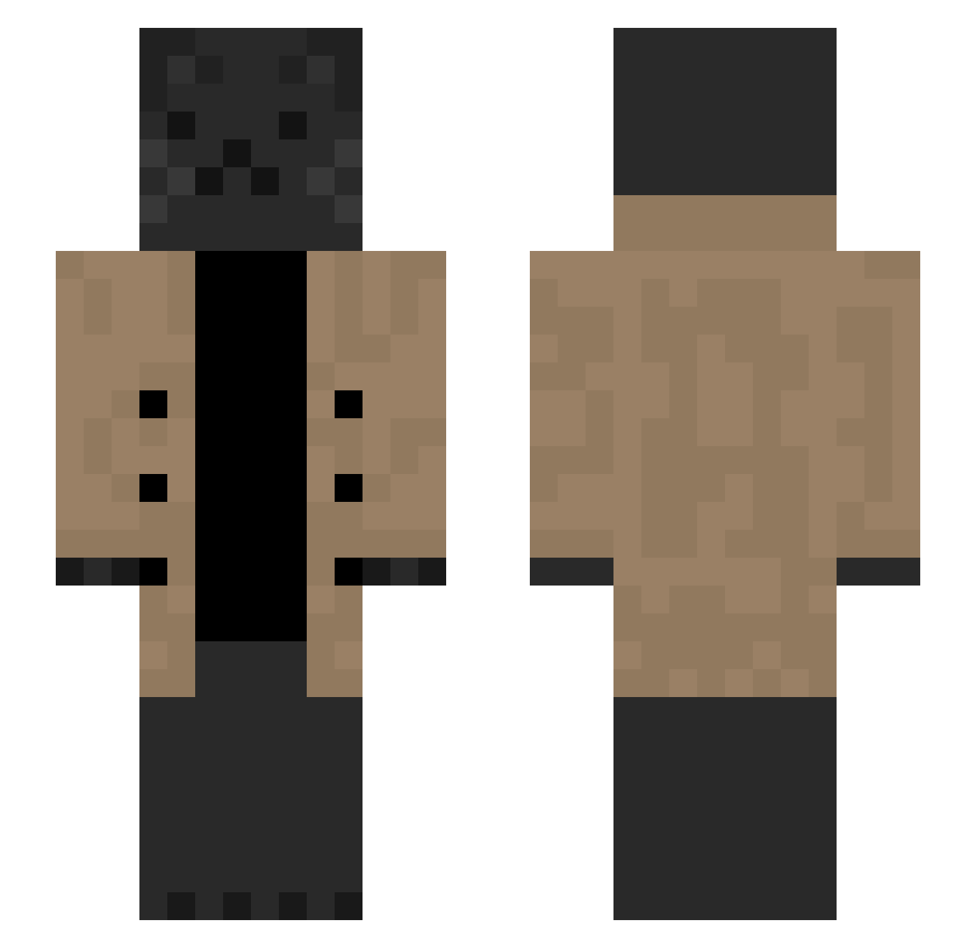 RUNEWORK Minecraft skin, front and back view