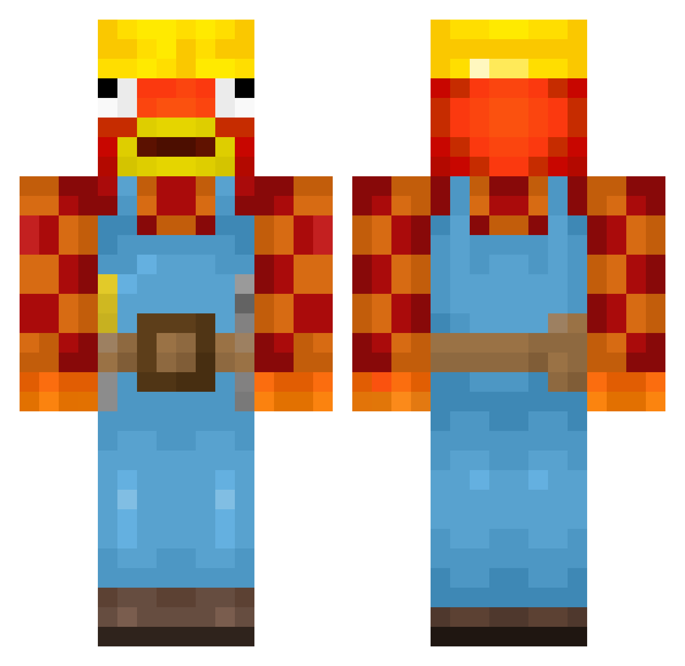 Hypodypo Minecraft skin, front and back view