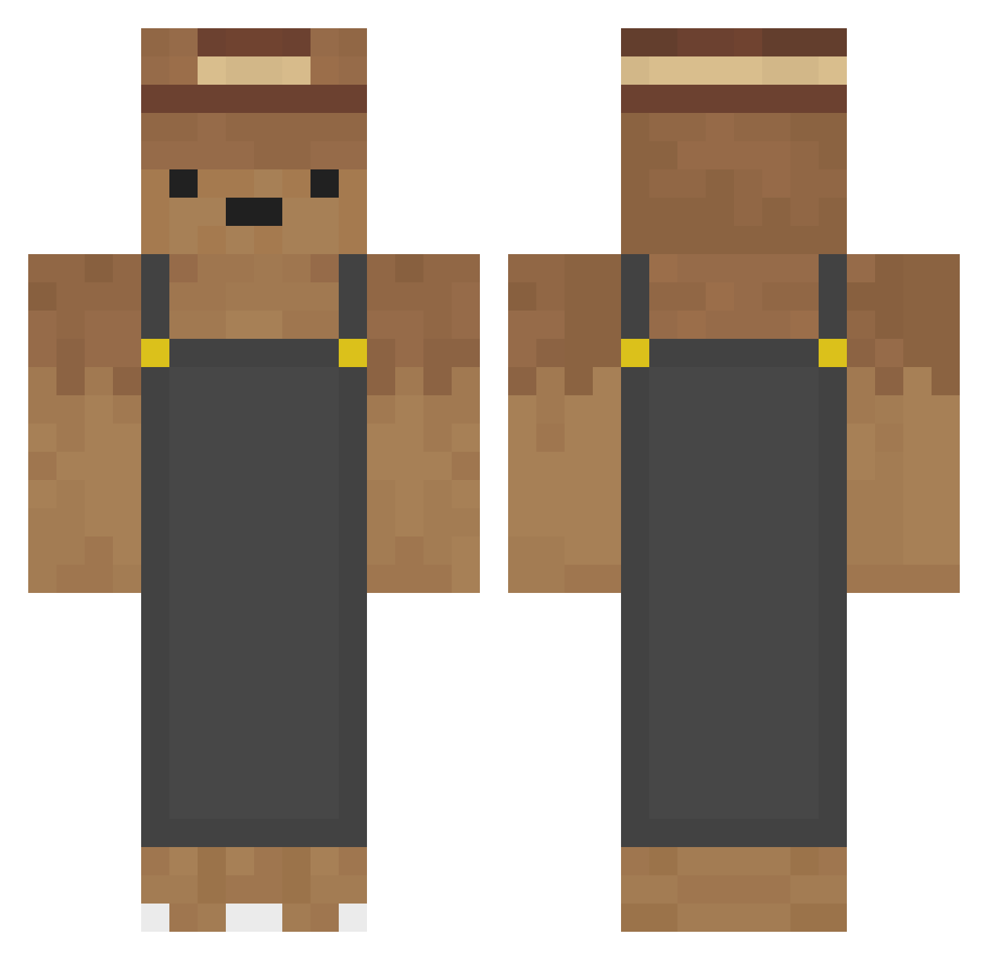SakkeOne Minecraft skin, front and back view