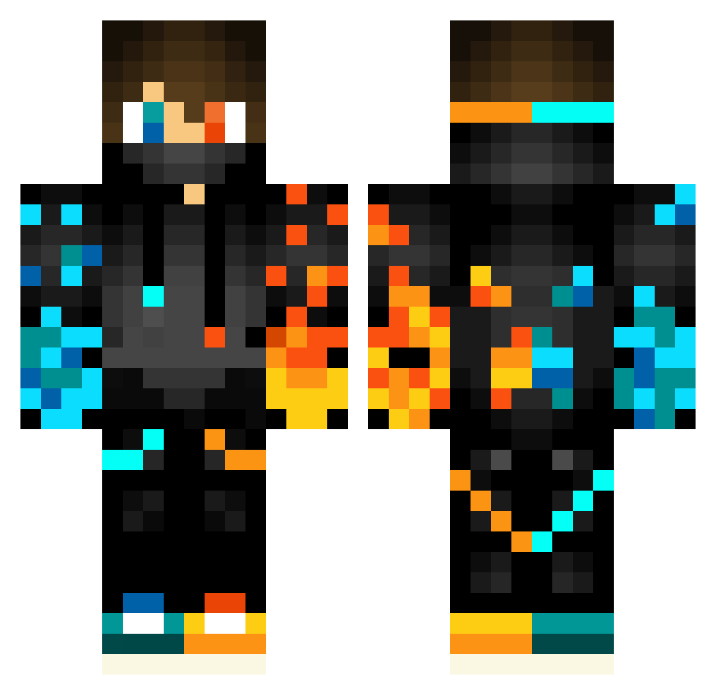 eruthi11 Minecraft skin, front and back view
