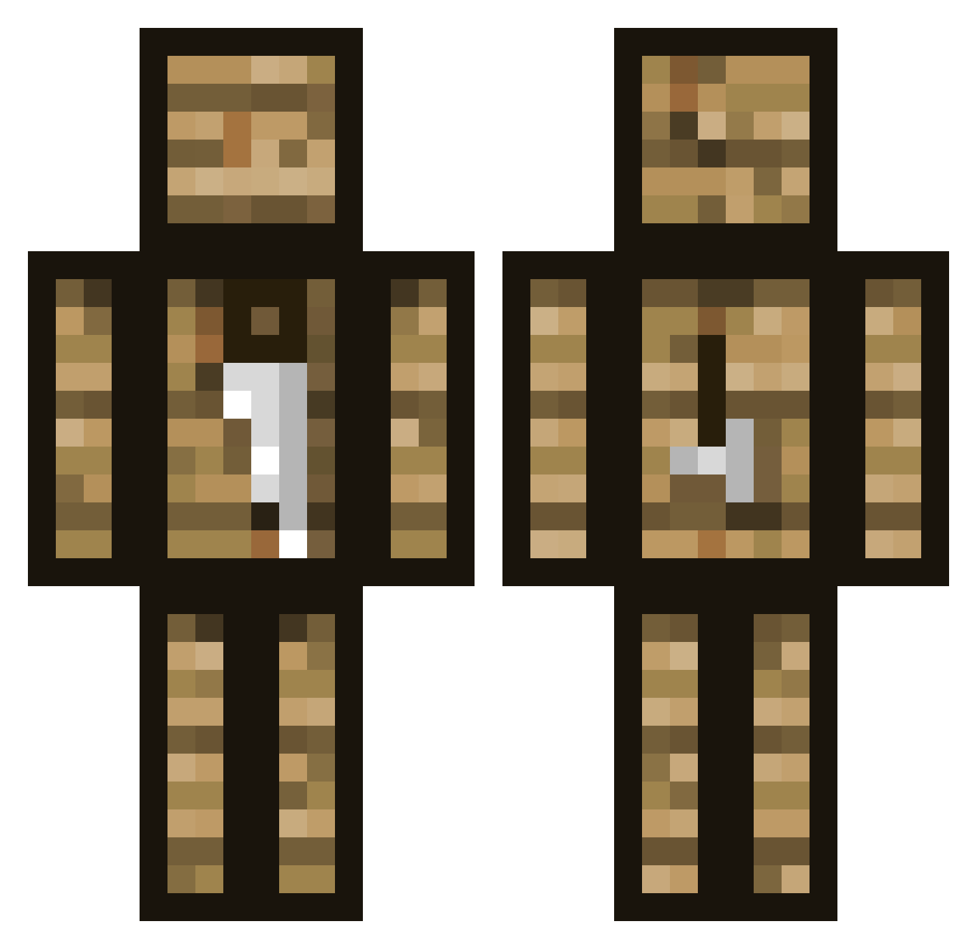 CraftBlockNorris Minecraft skin, front and back view