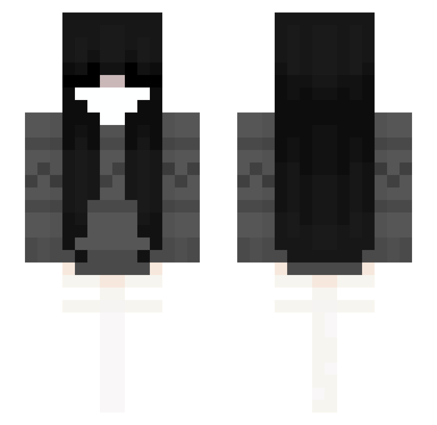 rosyval Minecraft skin, front and back view