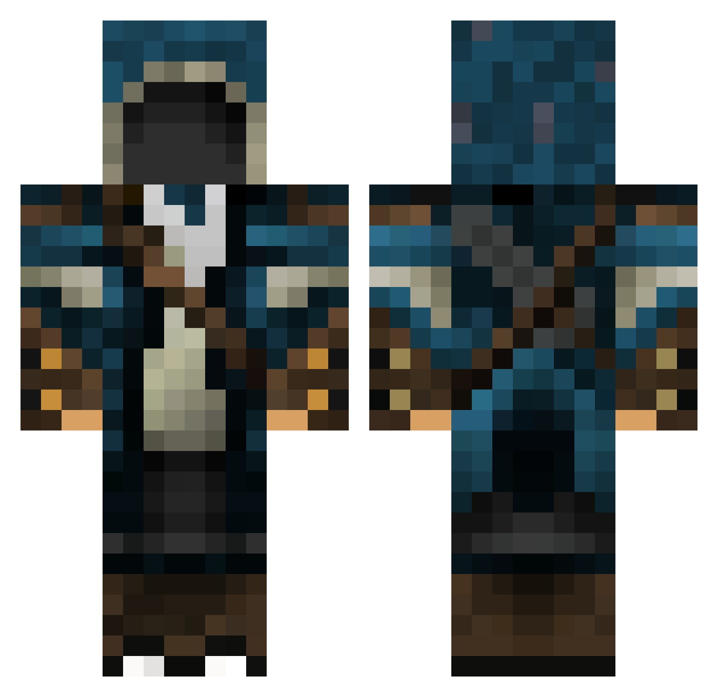 Hemleq01 Minecraft skin, front and back view