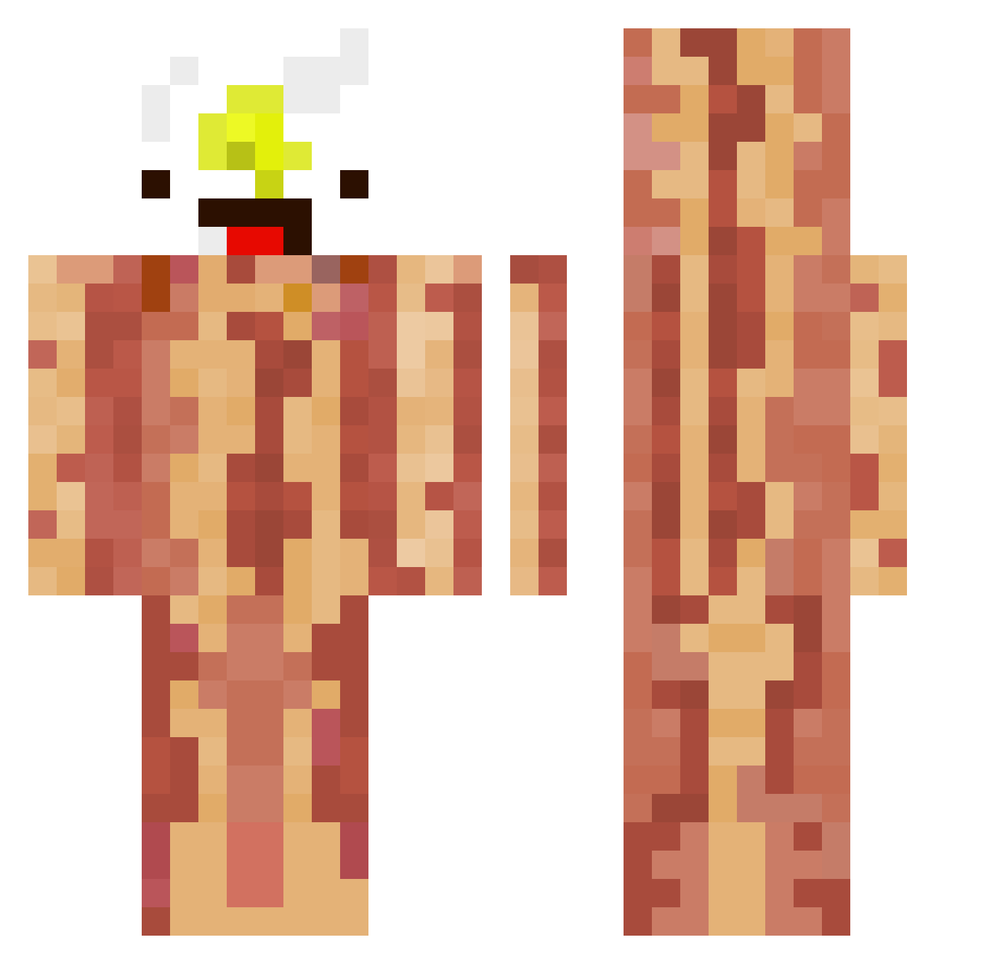 _Crisp_Bacon_ Minecraft skin, front and back view