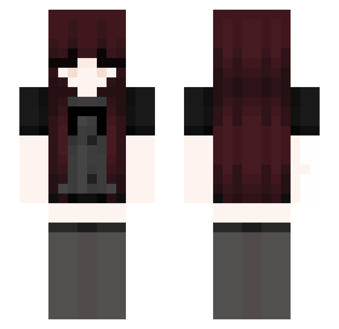 Deformed Minecraft skin, front and back view