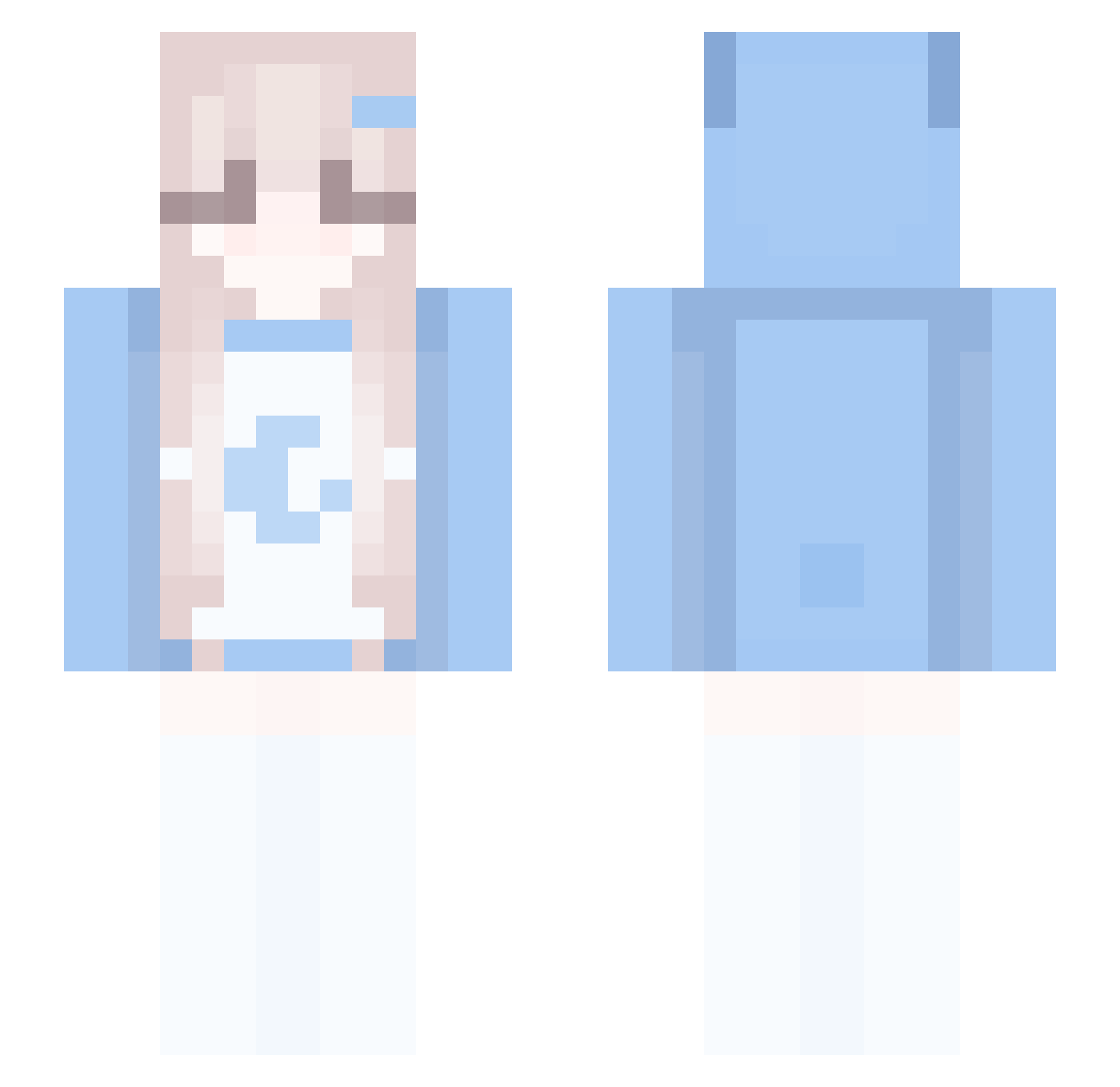 FalixX2 Minecraft skin, front and back view