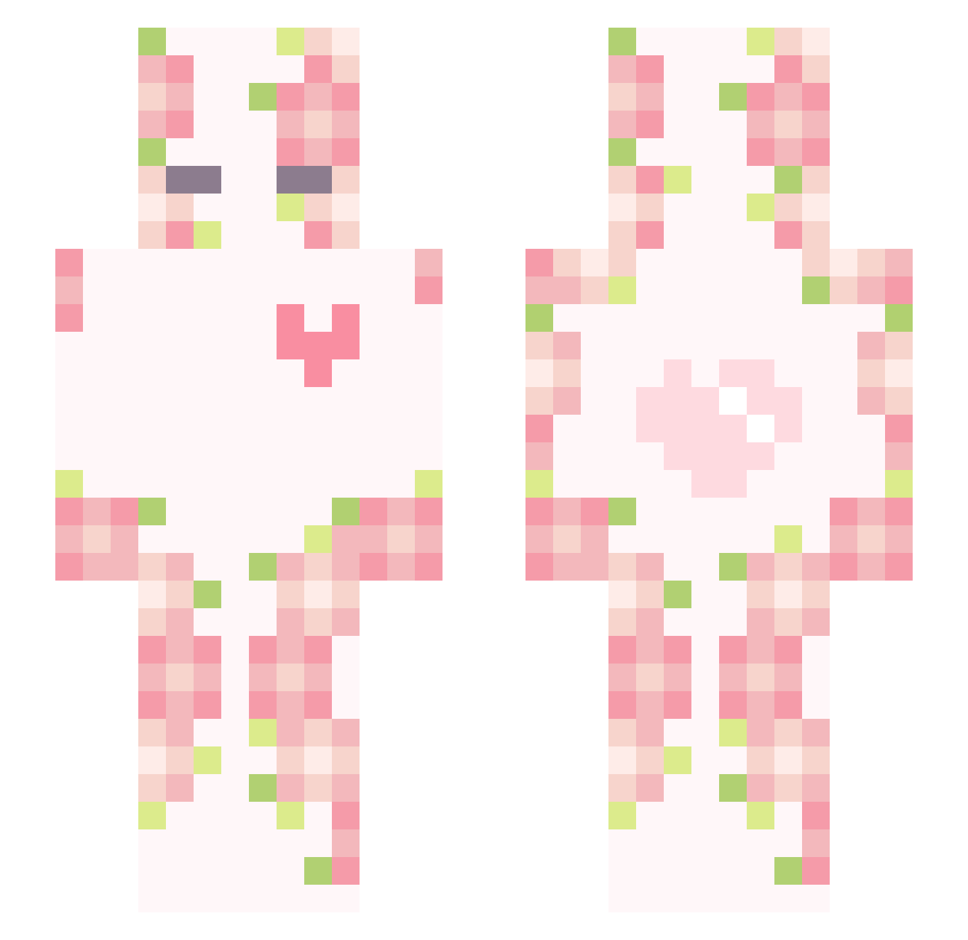 heebadieBLOOM Minecraft skin, front and back view