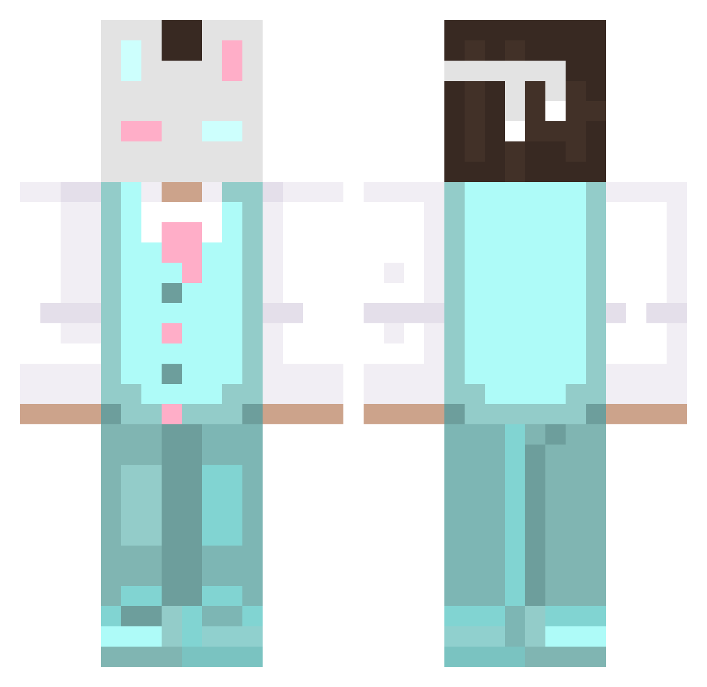 Kingdomcraft Minecraft skin, front and back view