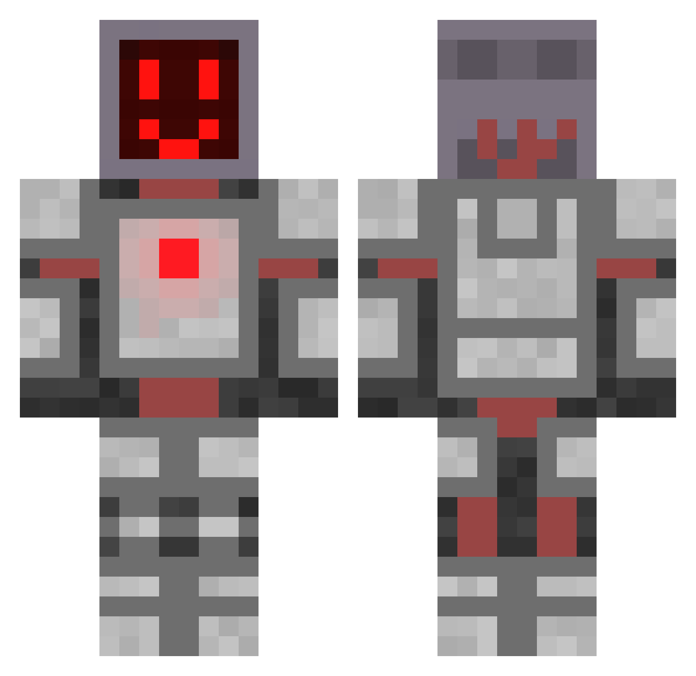 wlowery Minecraft skin, front and back view