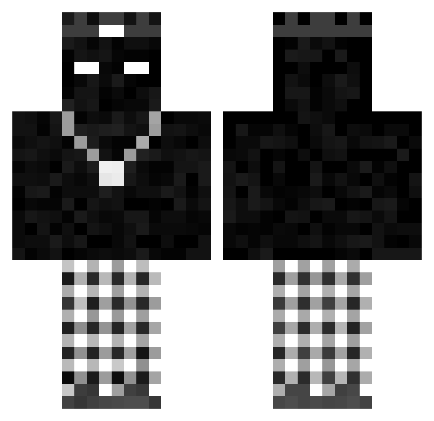 Straaya Minecraft skin, front and back view