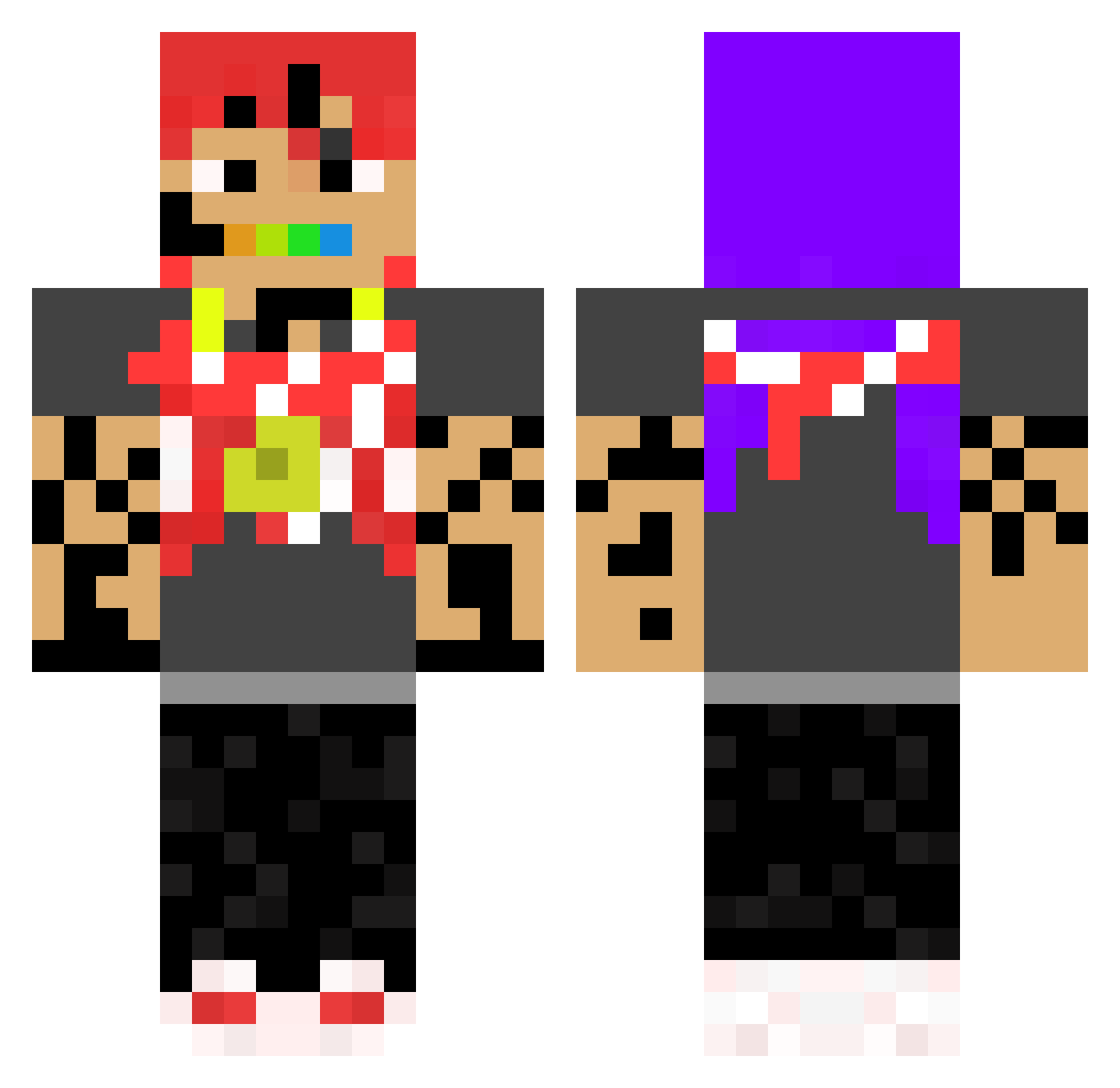 ZoonTheGreat Minecraft skin, front and back view