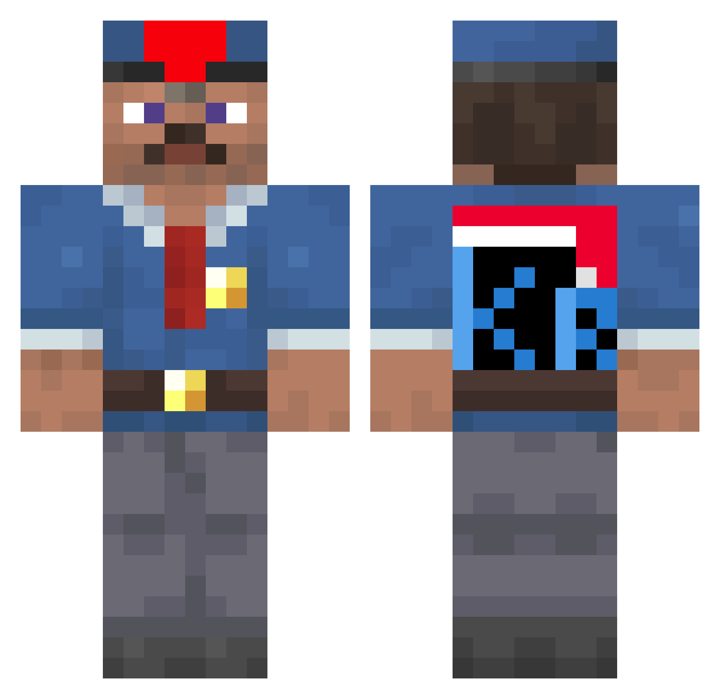Dalcourfrayed007 Minecraft skin, front and back view