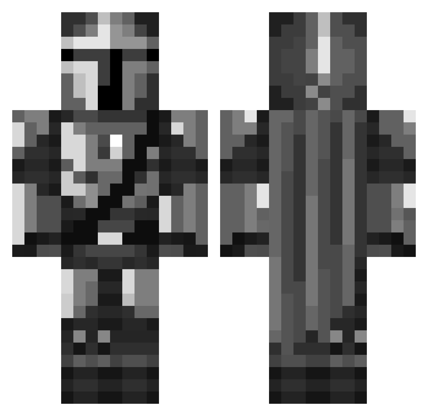 TungSahura Minecraft skin, front and back view