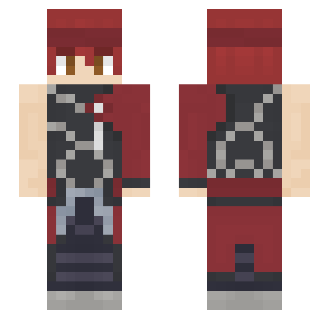 AverageBowUser Minecraft skin, front and back view