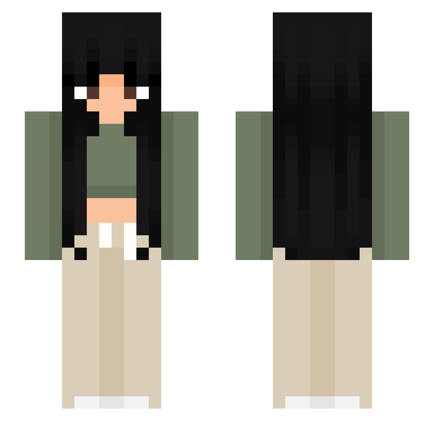 Ateista Minecraft skin, front and back view