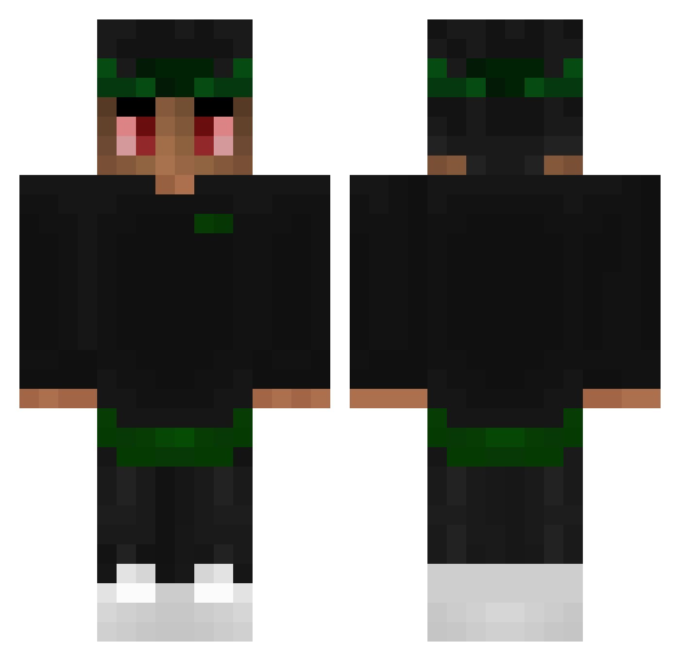 LAB2 Minecraft skin, front and back view