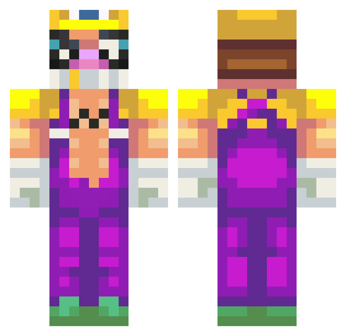 CalzoneJr20 Minecraft skin, front and back view