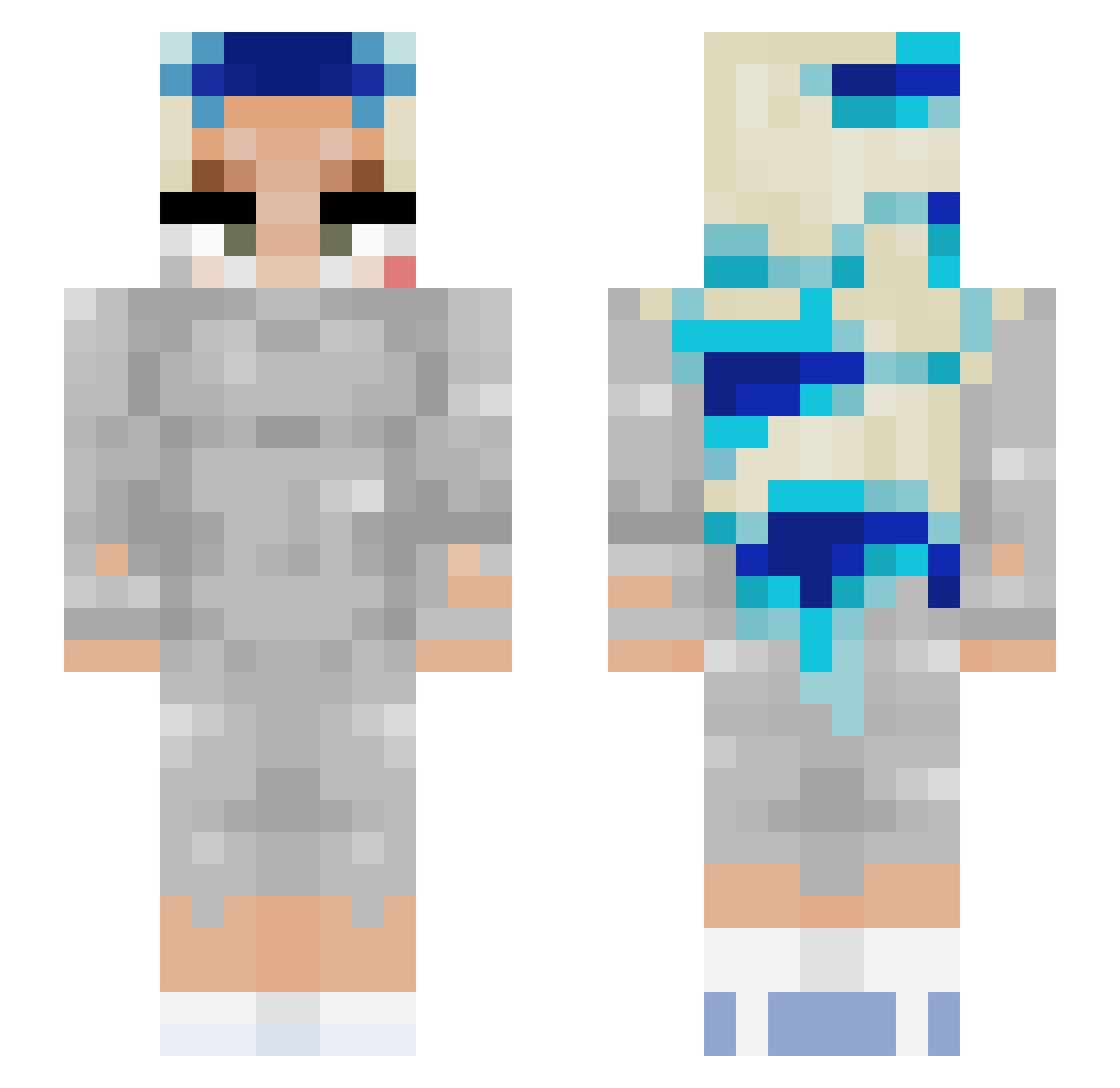 liminalsleep Minecraft skin, front and back view