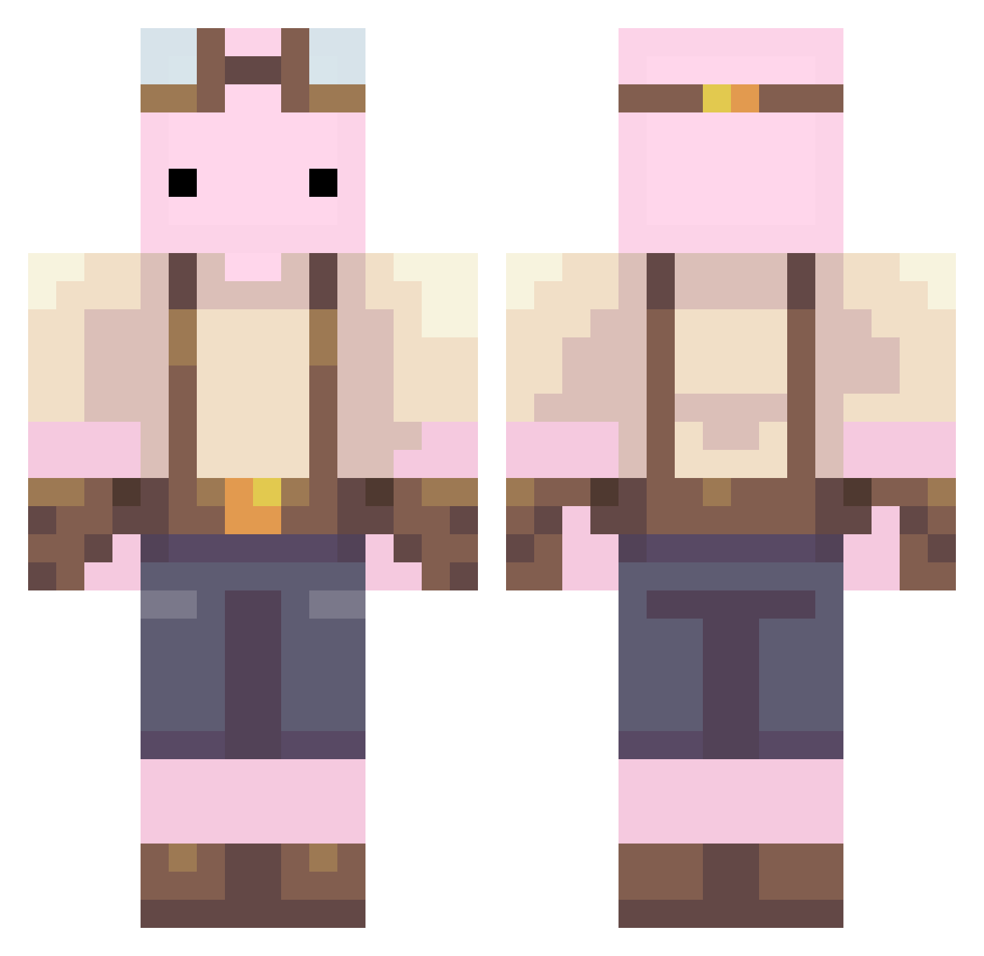 Nefilli Minecraft skin, front and back view