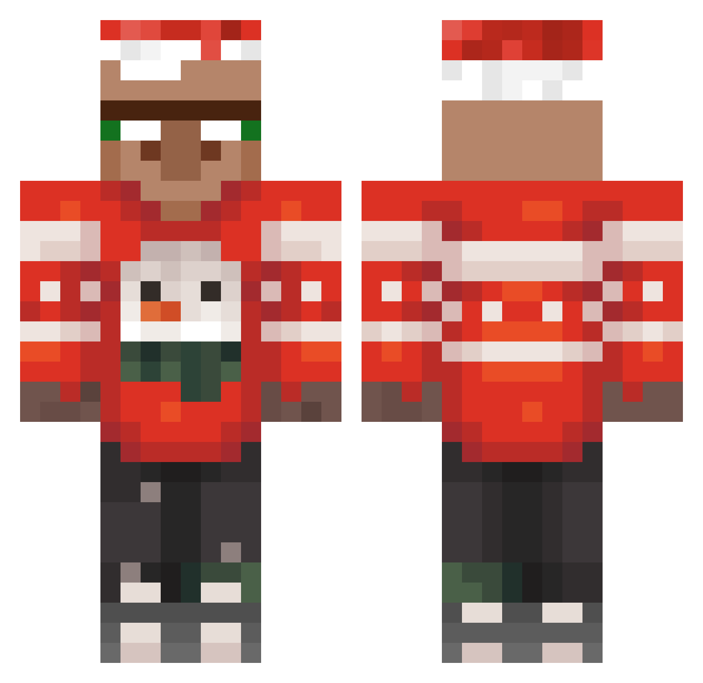 NiceeOne Minecraft skin, front and back view