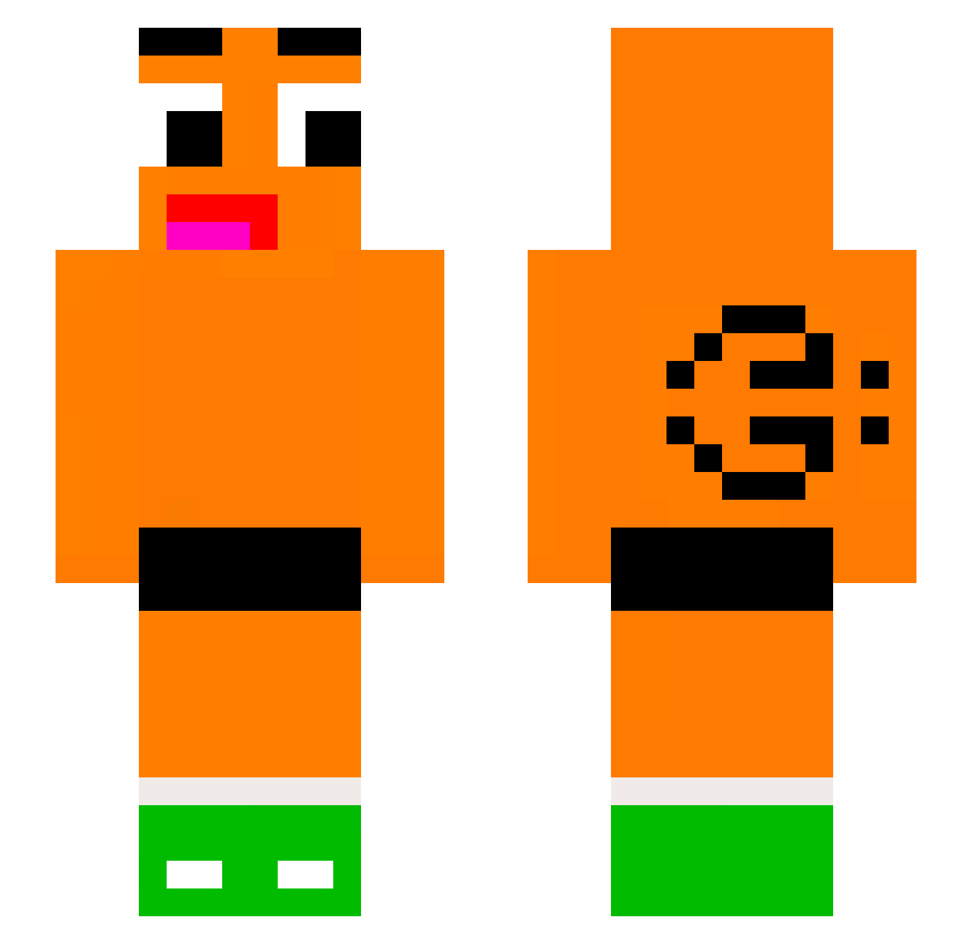 RTxKakashi Minecraft skin, front and back view