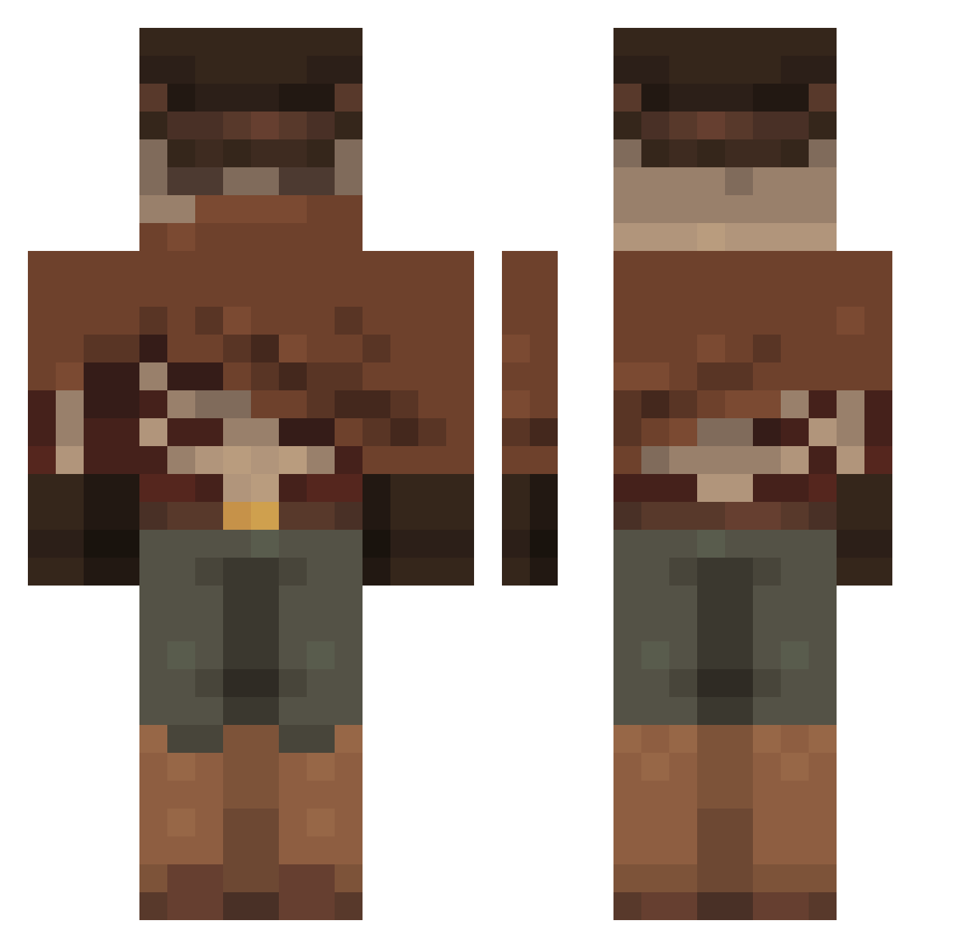 0BlackCat Minecraft skin, front and back view