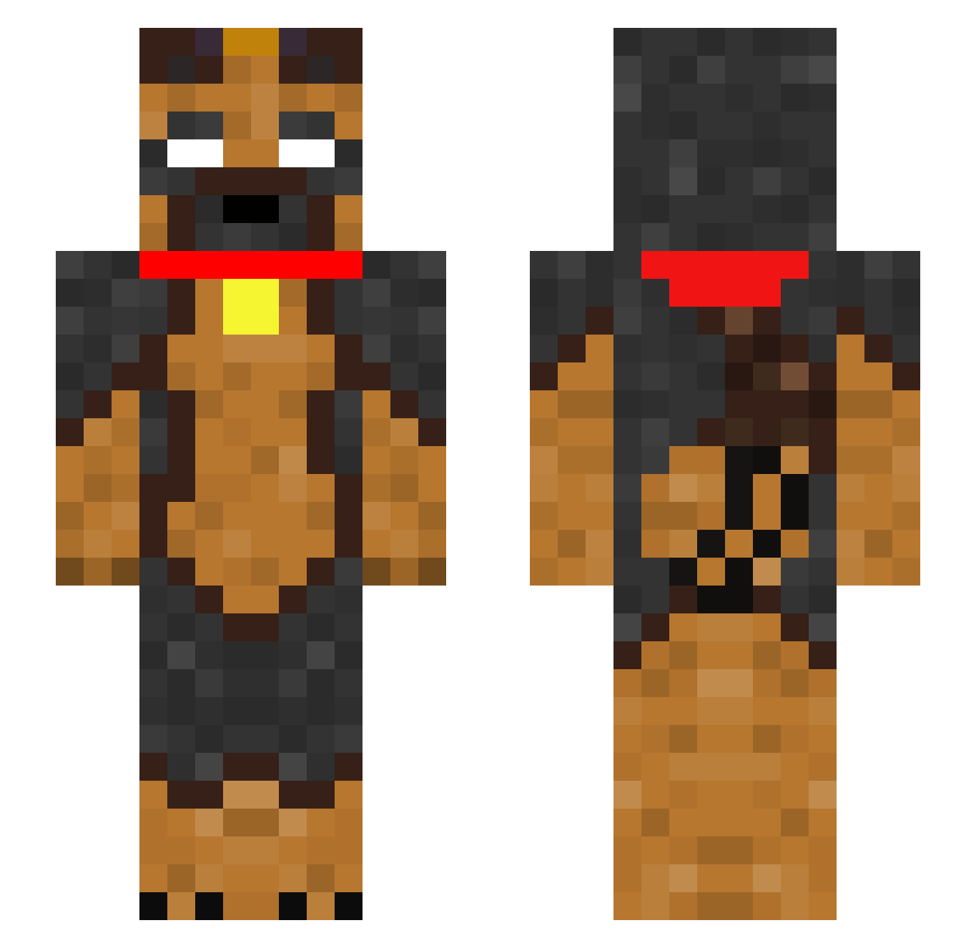 Wuff Minecraft skin, front and back view