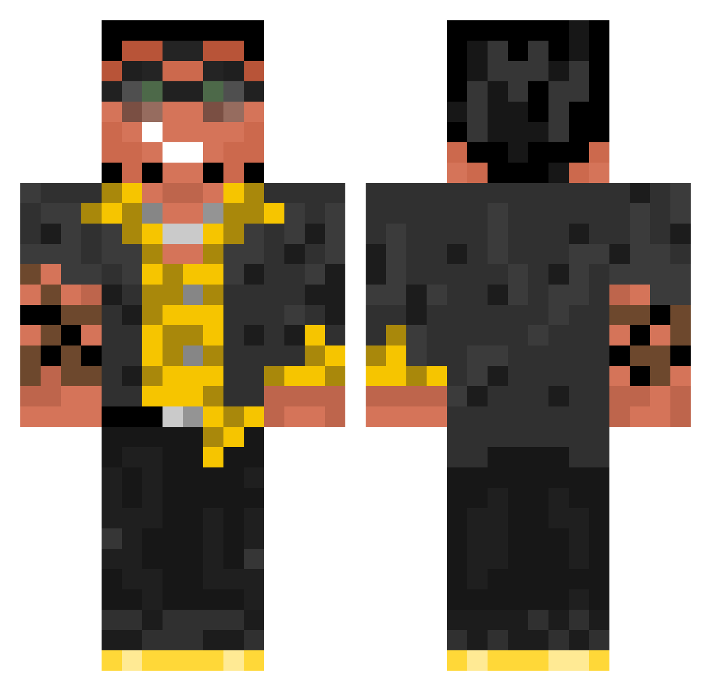 TokiBotaru Minecraft skin, front and back view