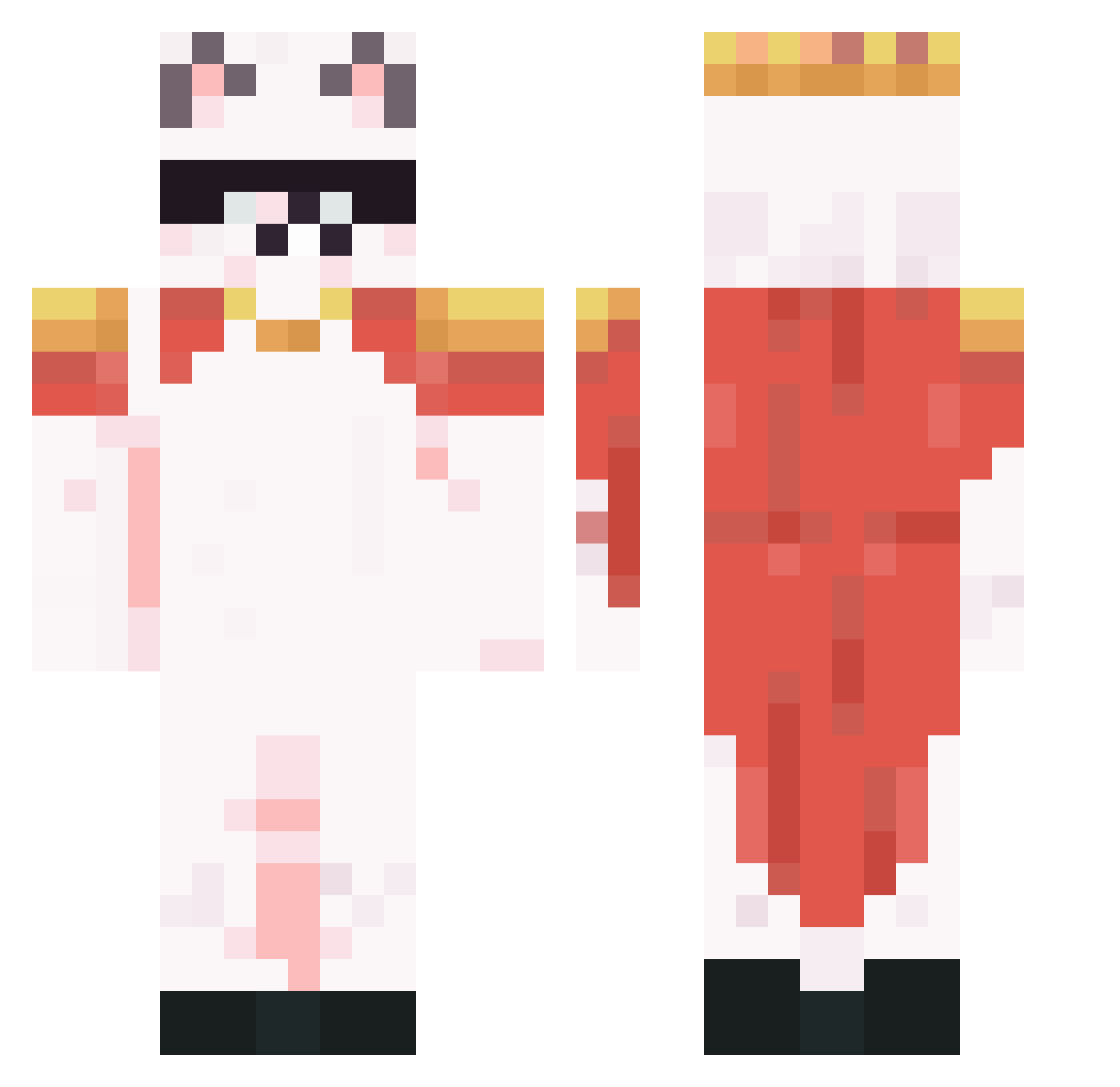 R0skiBljet Minecraft skin, front and back view