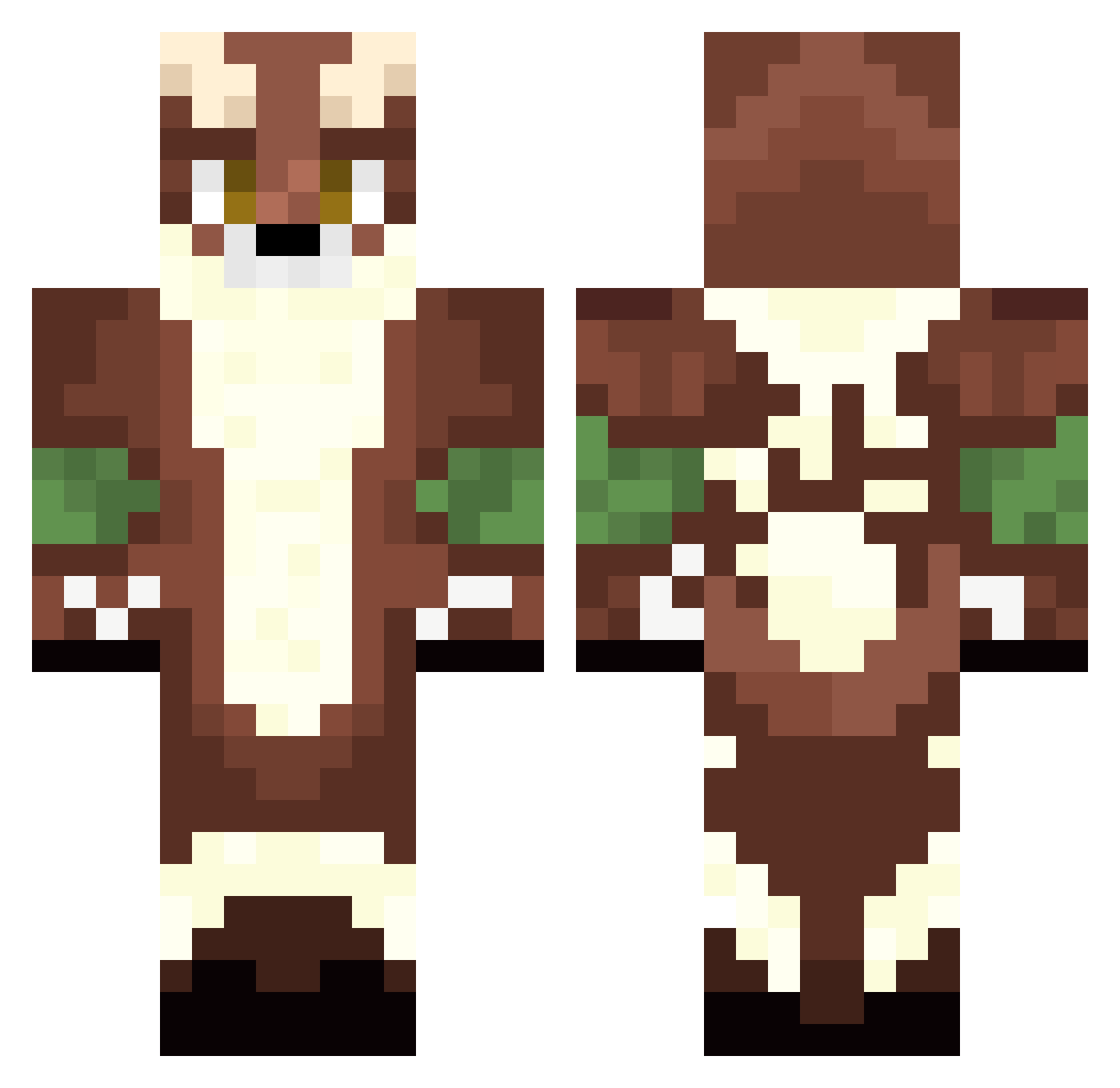 quadrivalent Minecraft skin, front and back view