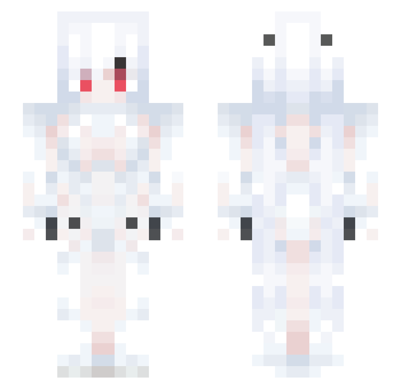 Mixedling Minecraft skin, front and back view