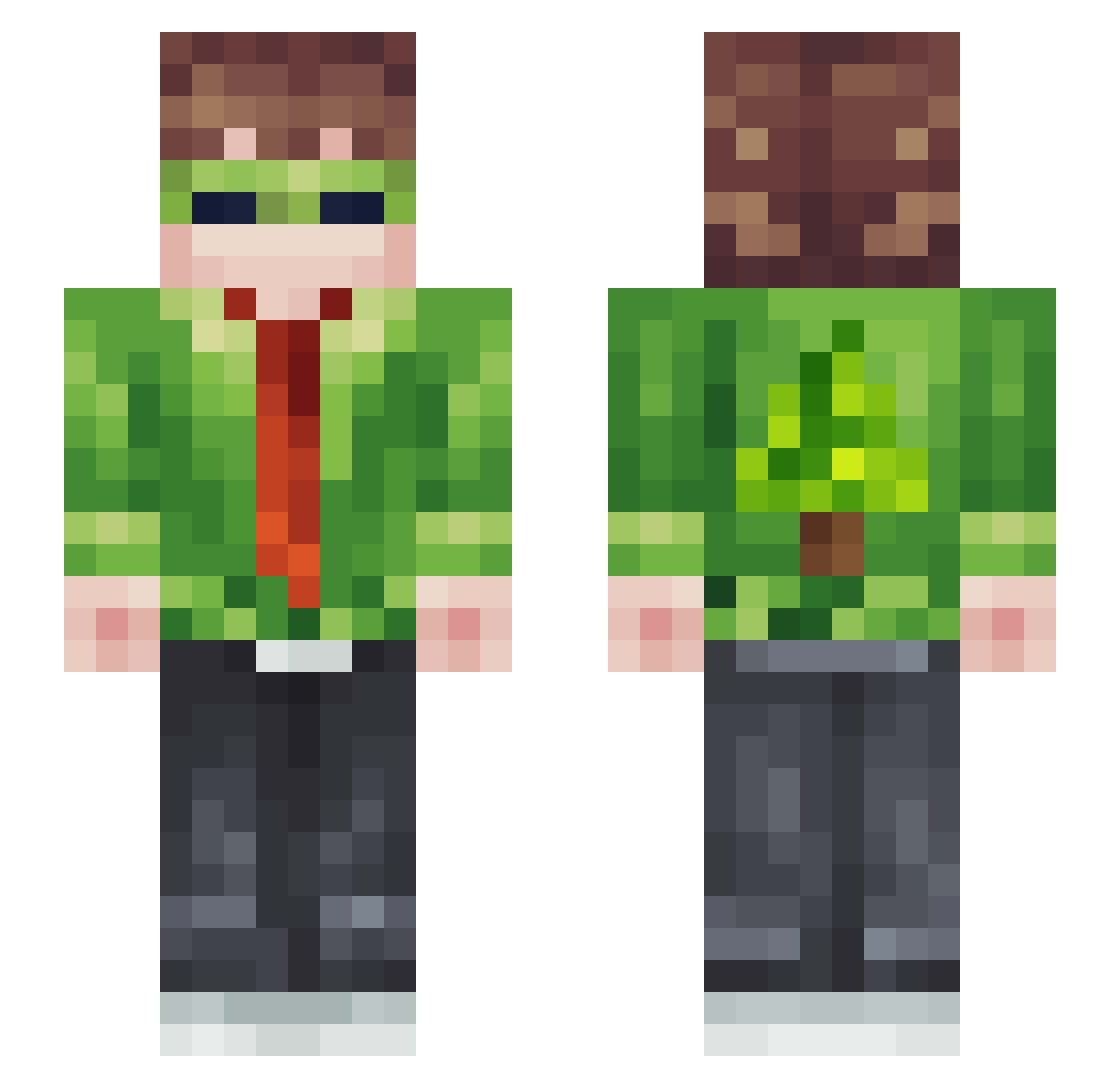 Arksven Minecraft skin, front and back view