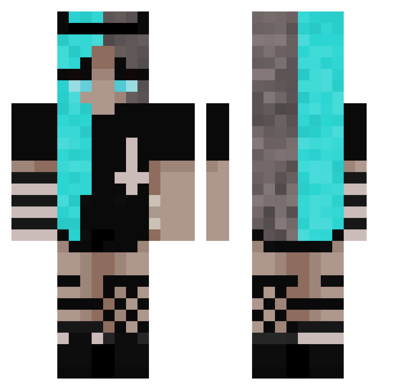 coochglob Minecraft skin, front and back view