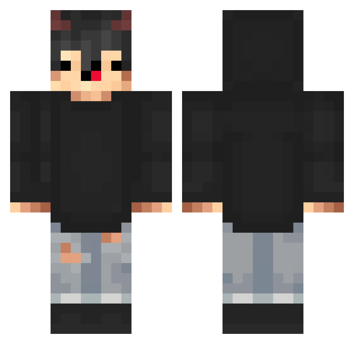 44yr Minecraft skin, front and back view