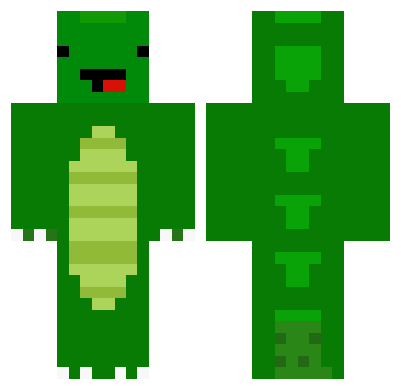 Kevtar Minecraft skin, front and back view