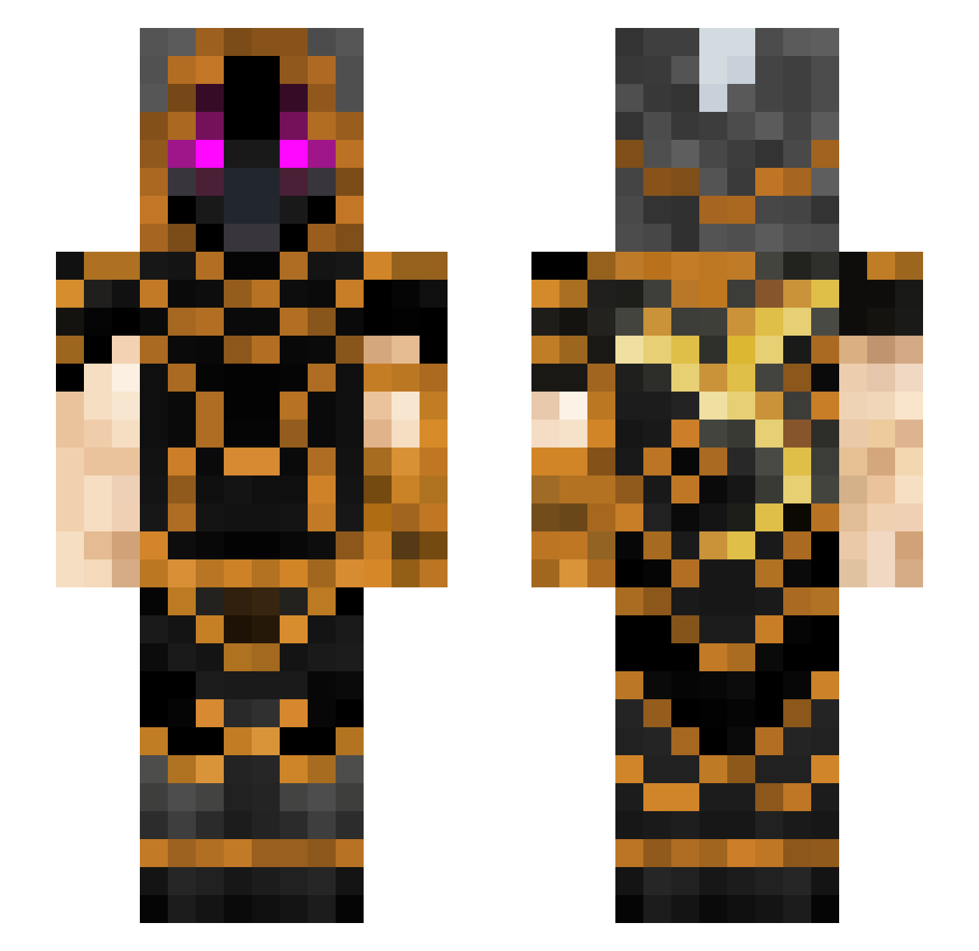 1xstr Minecraft skin, front and back view