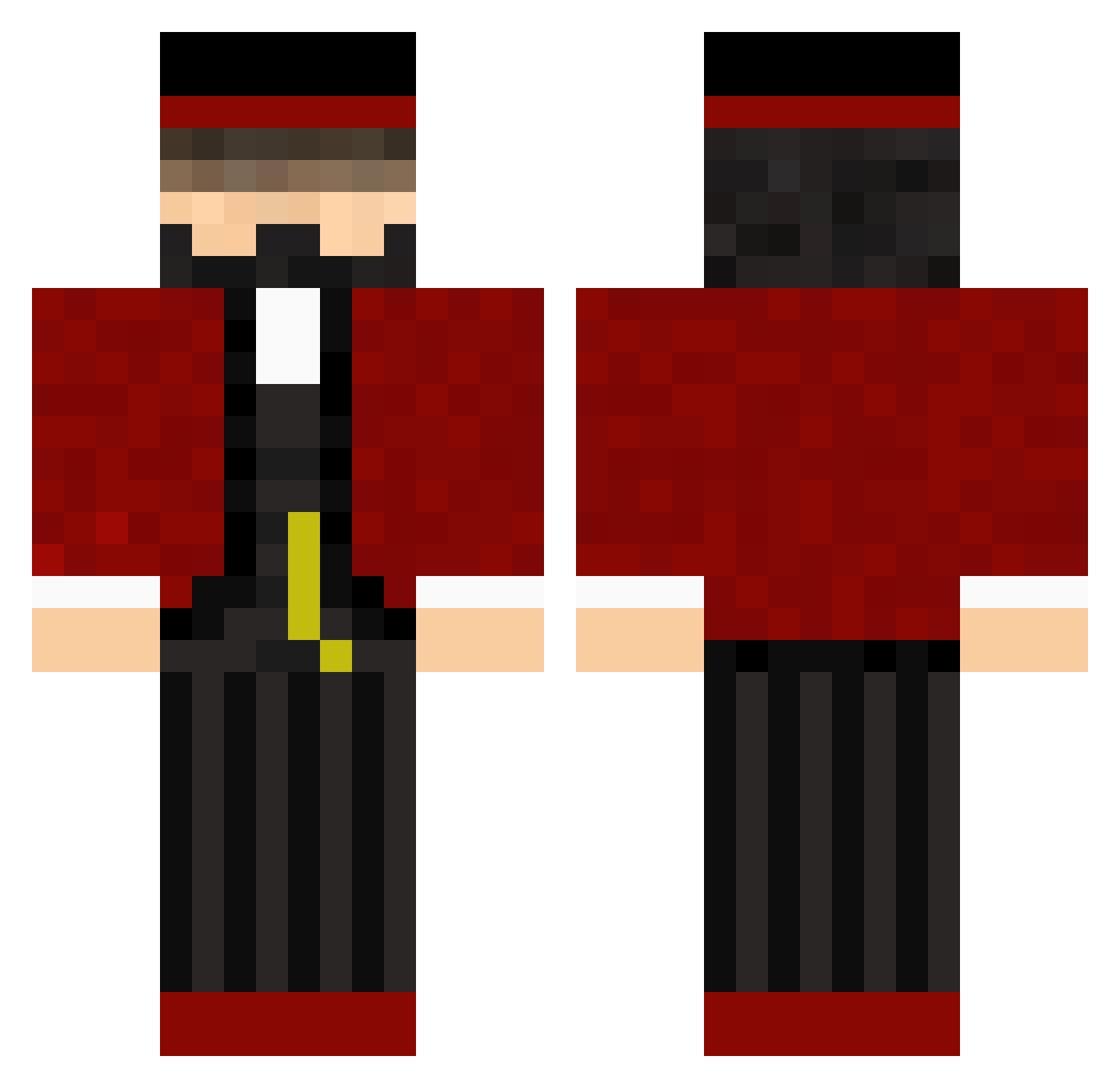 Marcellio Minecraft skin, front and back view