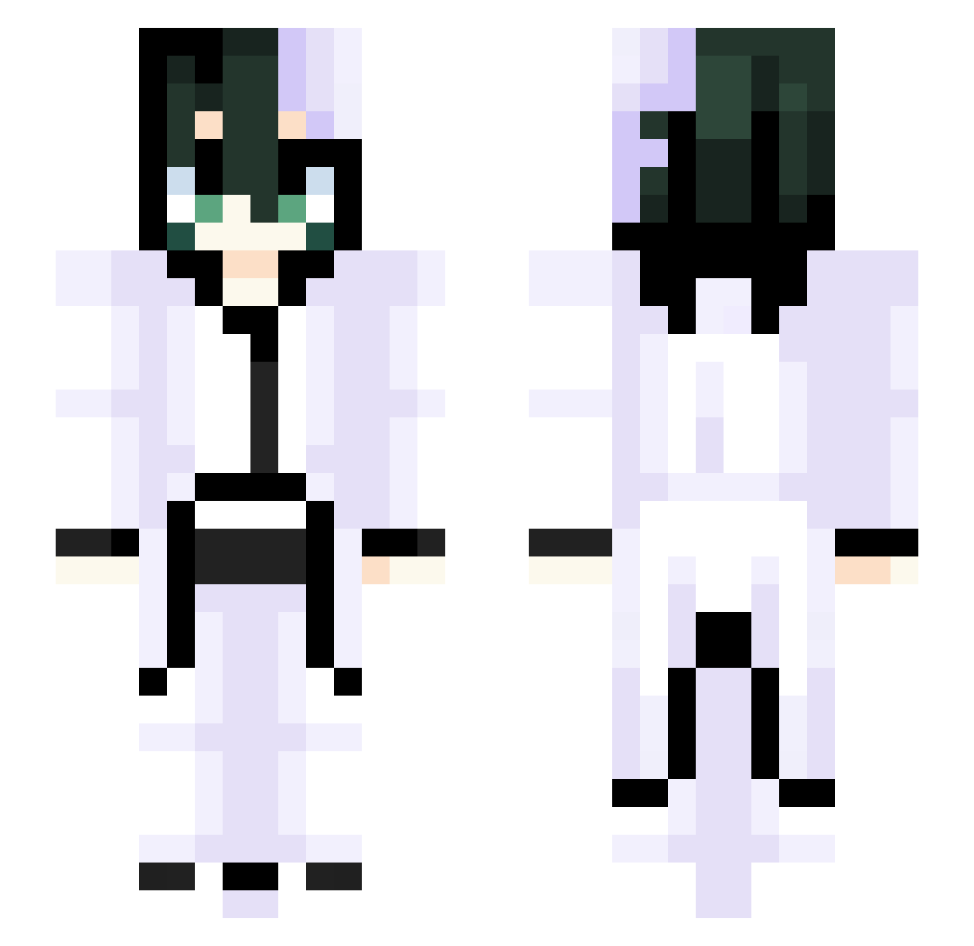 Flaymaker Minecraft skin, front and back view