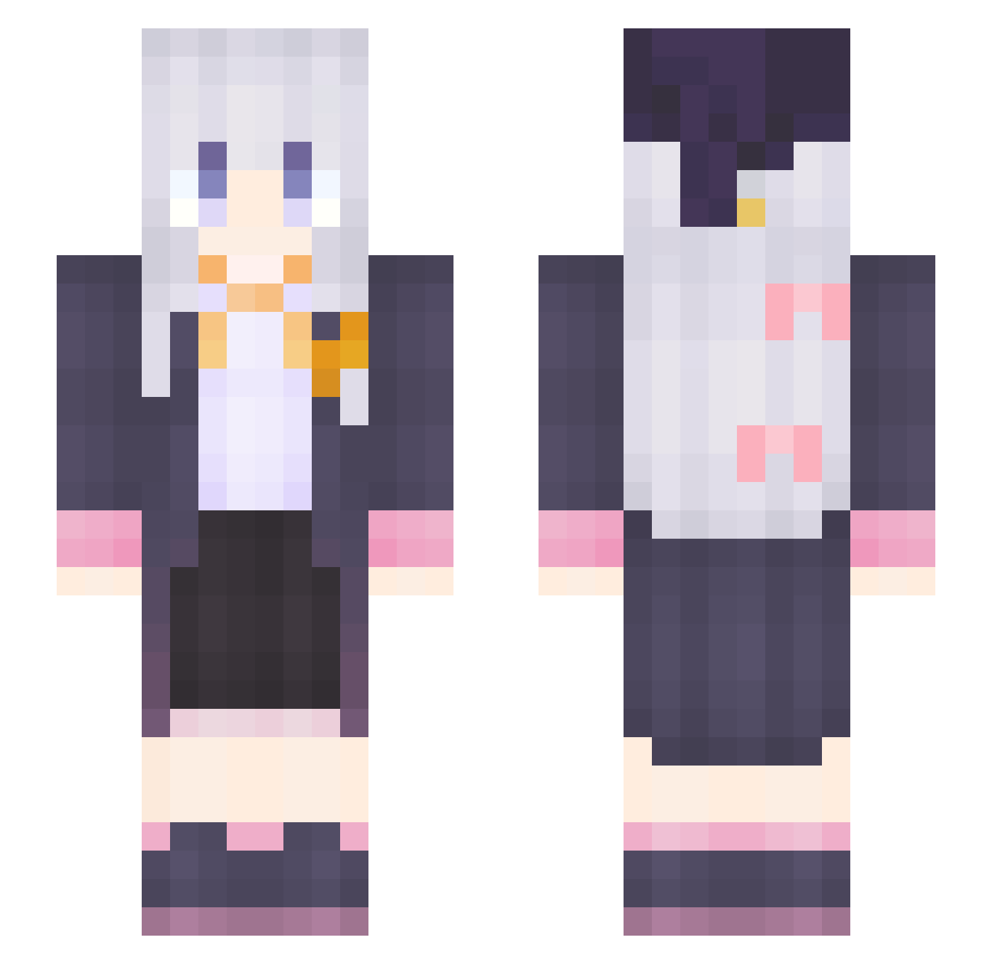 hplitcat Minecraft skin, front and back view