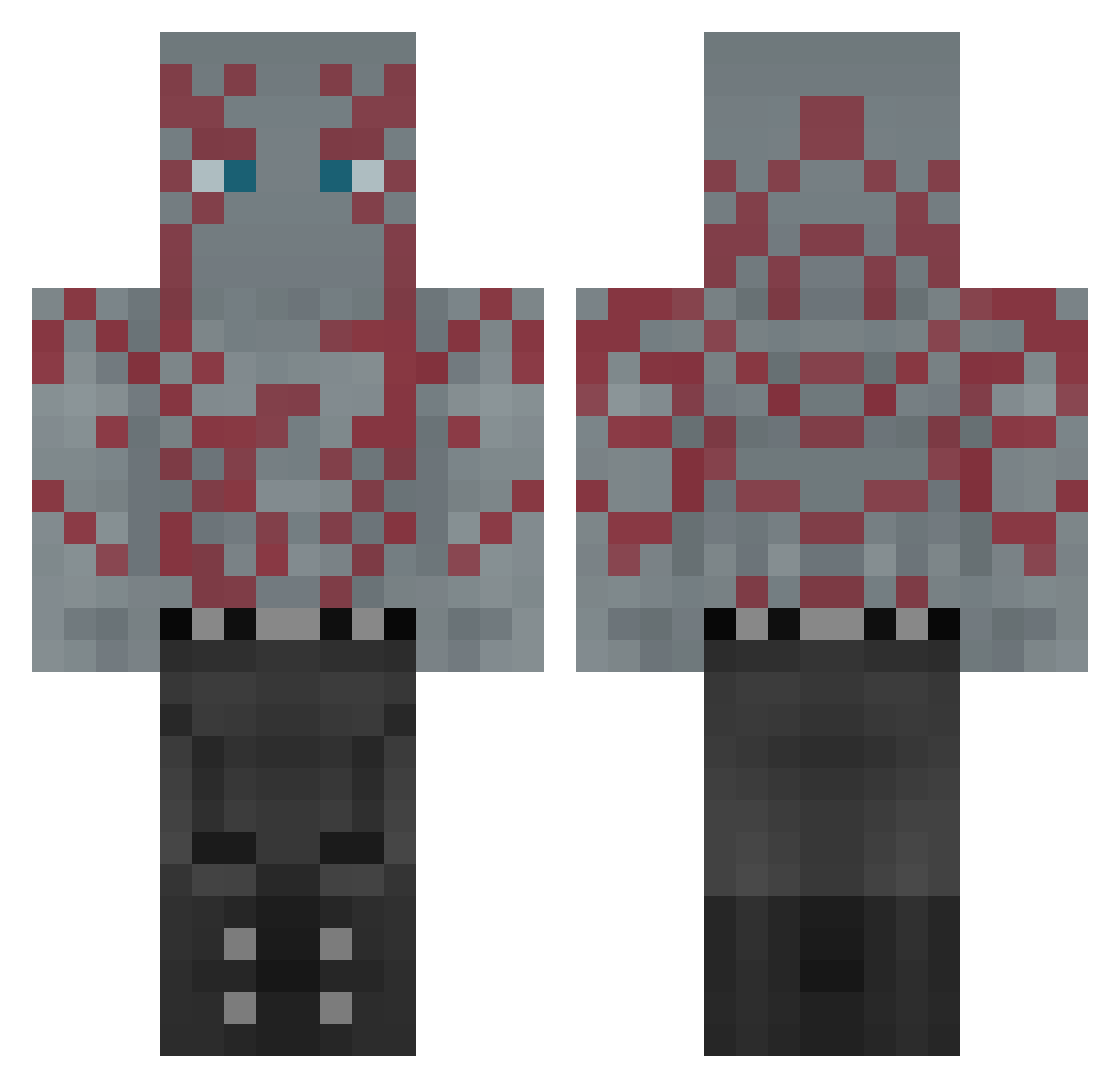 mikoul Minecraft skin, front and back view